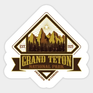 Grand Teton National Park Vintage Style Typography Sticker